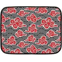 Red Black Waves Double Sided Fleece Blanket (mini)  by designsbymallika