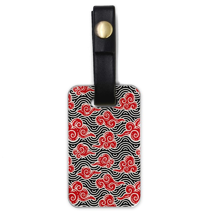 Red Black Waves Luggage Tag (one side)