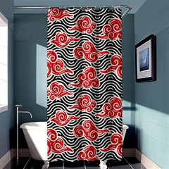 Red Black Waves Shower Curtain 36  X 72  (stall)  by designsbymallika