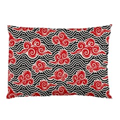 Red Black Waves Pillow Case (two Sides) by designsbymallika