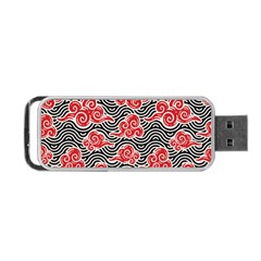 Red Black Waves Portable Usb Flash (two Sides) by designsbymallika