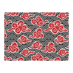 Red Black Waves Double Sided Flano Blanket (mini)  by designsbymallika