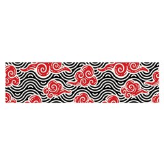 Red Black Waves Satin Scarf (oblong) by designsbymallika