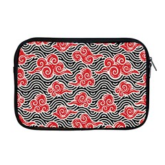 Red Black Waves Apple Macbook Pro 17  Zipper Case by designsbymallika