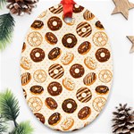 Chocolate Donut Love Oval Ornament (Two Sides) Back