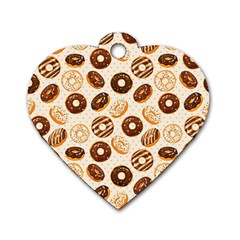 Chocolate Donut Love Dog Tag Heart (one Side) by designsbymallika