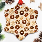 Chocolate Donut Love Snowflake Ornament (Two Sides) Back