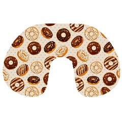 Chocolate Donut Love Travel Neck Pillow by designsbymallika