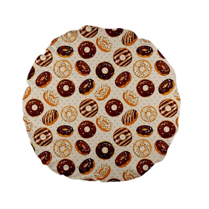 Chocolate Donut Love Standard 15  Premium Flano Round Cushions