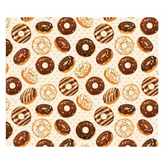 Chocolate Donut Love Double Sided Flano Blanket (small)  by designsbymallika