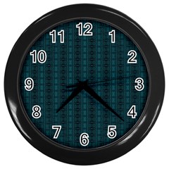 Teal Stripes Wall Clock (black) by JustJoArt