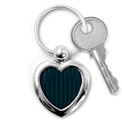 Teal Stripes Key Chain (heart) by JustJoArt