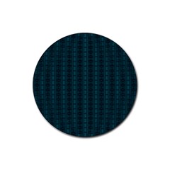 Teal Stripes Rubber Coaster (round) 