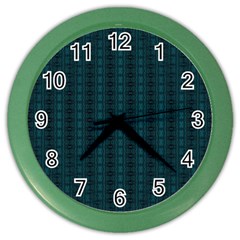 Teal Stripes Color Wall Clock by JustJoArt