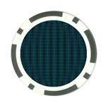 Teal Stripes Poker Chip Card Guard Front