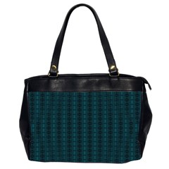 Teal Stripes Oversize Office Handbag (2 Sides) by JustJoArt