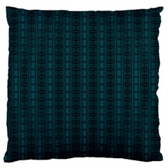 Teal Stripes Large Cushion Case (one Side) by JustJoArt