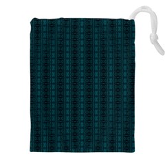 Teal Stripes Drawstring Pouch (5xl)