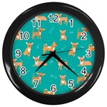 Cute Chihuahua Dogs Wall Clock (Black) Front