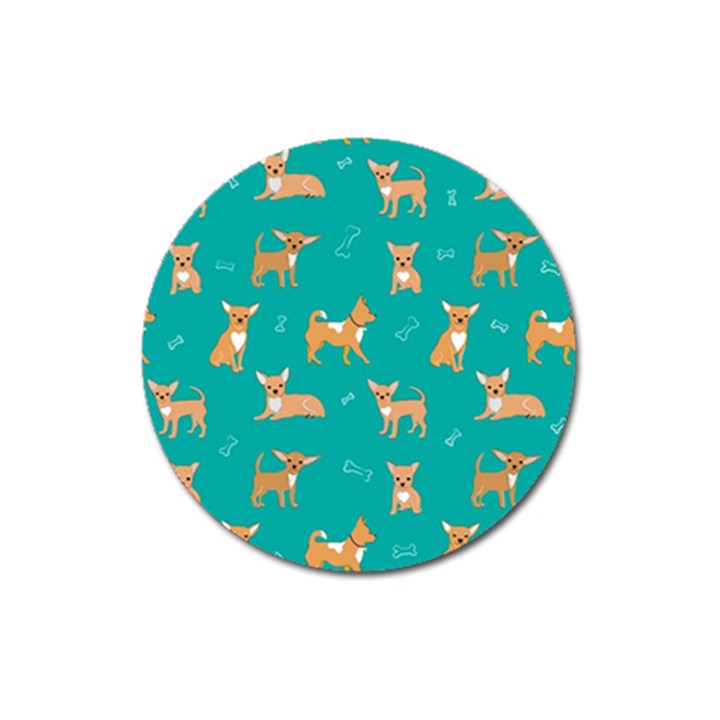 Cute Chihuahua Dogs Magnet 3  (Round)