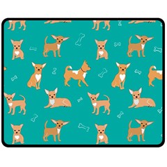 Cute Chihuahua Dogs Fleece Blanket (medium)  by SychEva