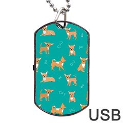 Cute Chihuahua Dogs Dog Tag Usb Flash (one Side) by SychEva