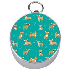 Cute Chihuahua Dogs Silver Compasses by SychEva