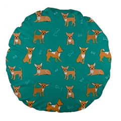 Cute Chihuahua Dogs Large 18  Premium Flano Round Cushions by SychEva