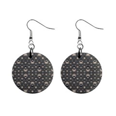 Modern Geometric Ornate Pattern Design Mini Button Earrings