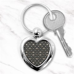 Modern Geometric Ornate Pattern Design Key Chain (heart) by dflcprintsclothing