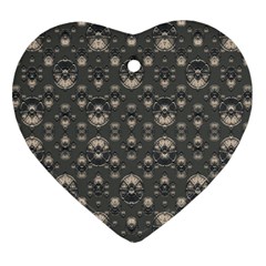 Modern Geometric Ornate Pattern Design Heart Ornament (two Sides) by dflcprintsclothing