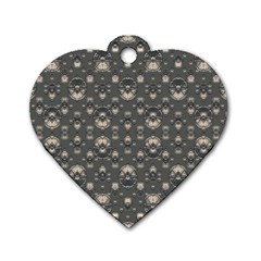 Modern Geometric Ornate Pattern Design Dog Tag Heart (two Sides) by dflcprintsclothing