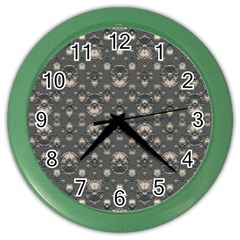 Modern Geometric Ornate Pattern Design Color Wall Clock by dflcprintsclothing