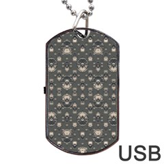 Modern Geometric Ornate Pattern Design Dog Tag Usb Flash (two Sides) by dflcprintsclothing