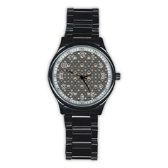 Modern Geometric Ornate Pattern Design Stainless Steel Round Watch by dflcprintsclothing