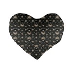 Modern Geometric Ornate Pattern Design Standard 16  Premium Flano Heart Shape Cushions Front