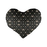 Modern Geometric Ornate Pattern Design Standard 16  Premium Flano Heart Shape Cushions Back