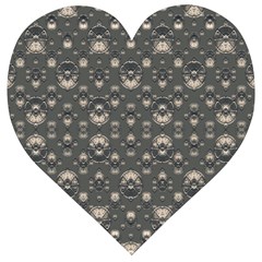 Modern Geometric Ornate Pattern Design Wooden Puzzle Heart by dflcprintsclothing