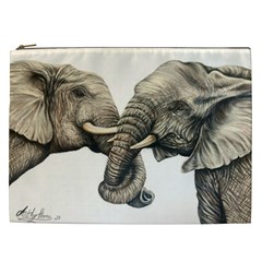 Two Elephants  Cosmetic Bag (xxl) by ArtByThree