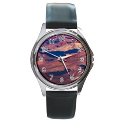 Atacama Desert Aerial View Round Metal Watch