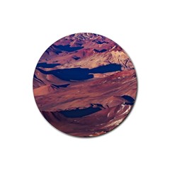 Atacama Desert Aerial View Rubber Round Coaster (4 Pack)  by dflcprintsclothing