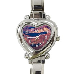 Atacama Desert Aerial View Heart Italian Charm Watch by dflcprintsclothing