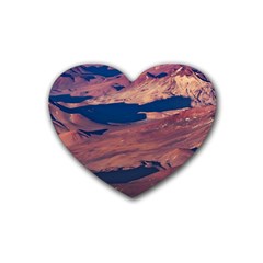 Atacama Desert Aerial View Heart Coaster (4 Pack)  by dflcprintsclothing