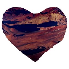 Atacama Desert Aerial View Large 19  Premium Flano Heart Shape Cushions by dflcprintsclothing