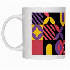 Summer Mosaic Print White Mugs by designsbymallika