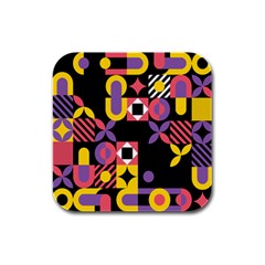 Summer Mosaic Print Rubber Square Coaster (4 Pack)  by designsbymallika