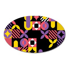 Summer Mosaic Print Oval Magnet by designsbymallika