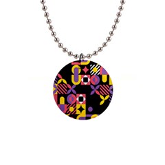 Summer Mosaic Print 1  Button Necklace by designsbymallika