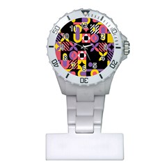 Summer Mosaic Print Plastic Nurses Watch by designsbymallika