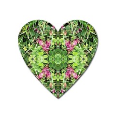 Emerald Patterns Heart Magnet by kaleidomarblingart